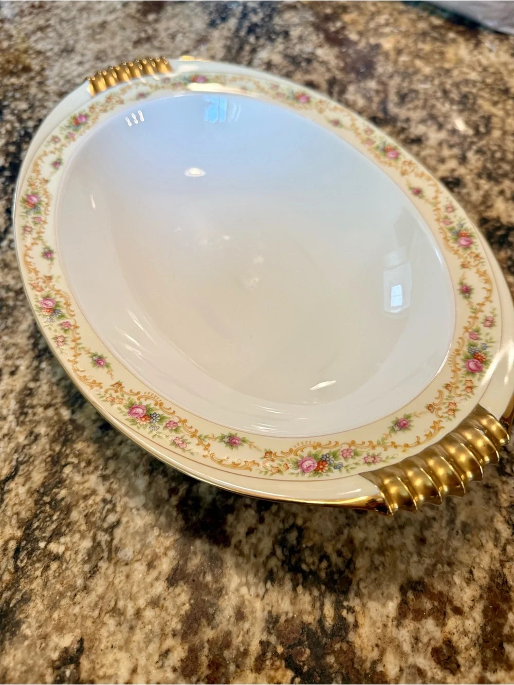 Vintage Meito Floral and Gold Porcelain Serving dishes with Floral Trim